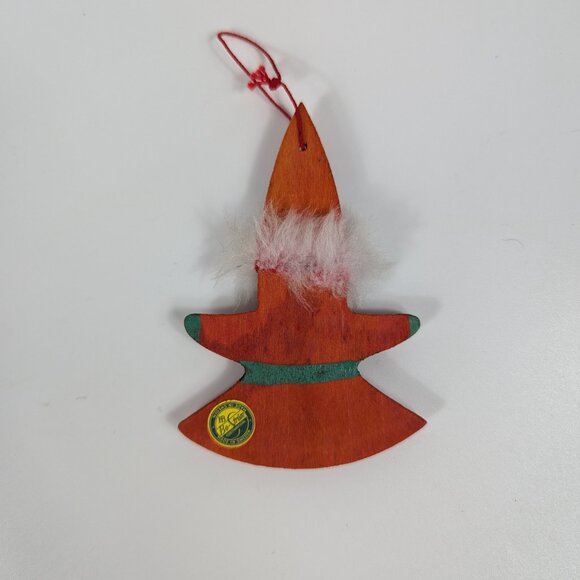 Vintage Bo-Strom Flat Wooden Santa Ornament Made in Sweden - Picture 2 of 6